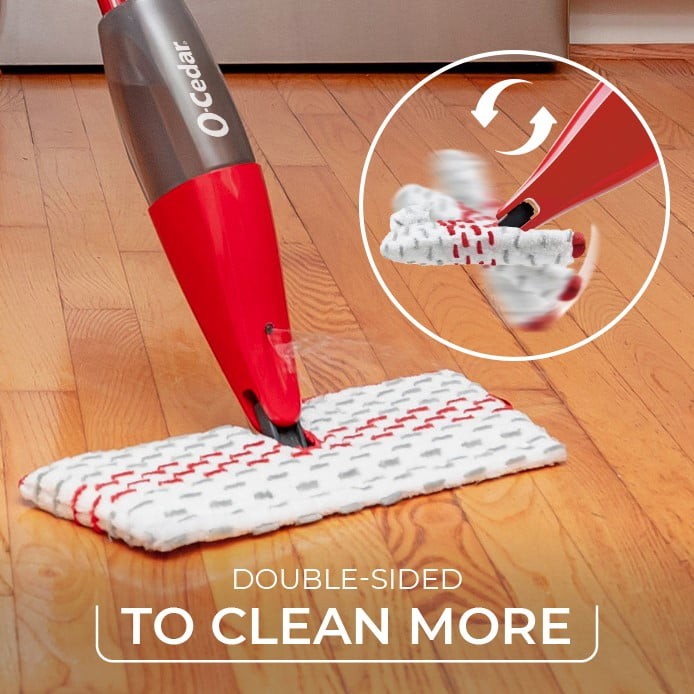 Microfiber spray mop, reusable and machine washable