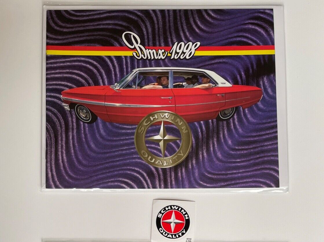 1998 Schwinn BMX Bike Vintage CATALOG w/ Vinyl Sticker - New Original Stock