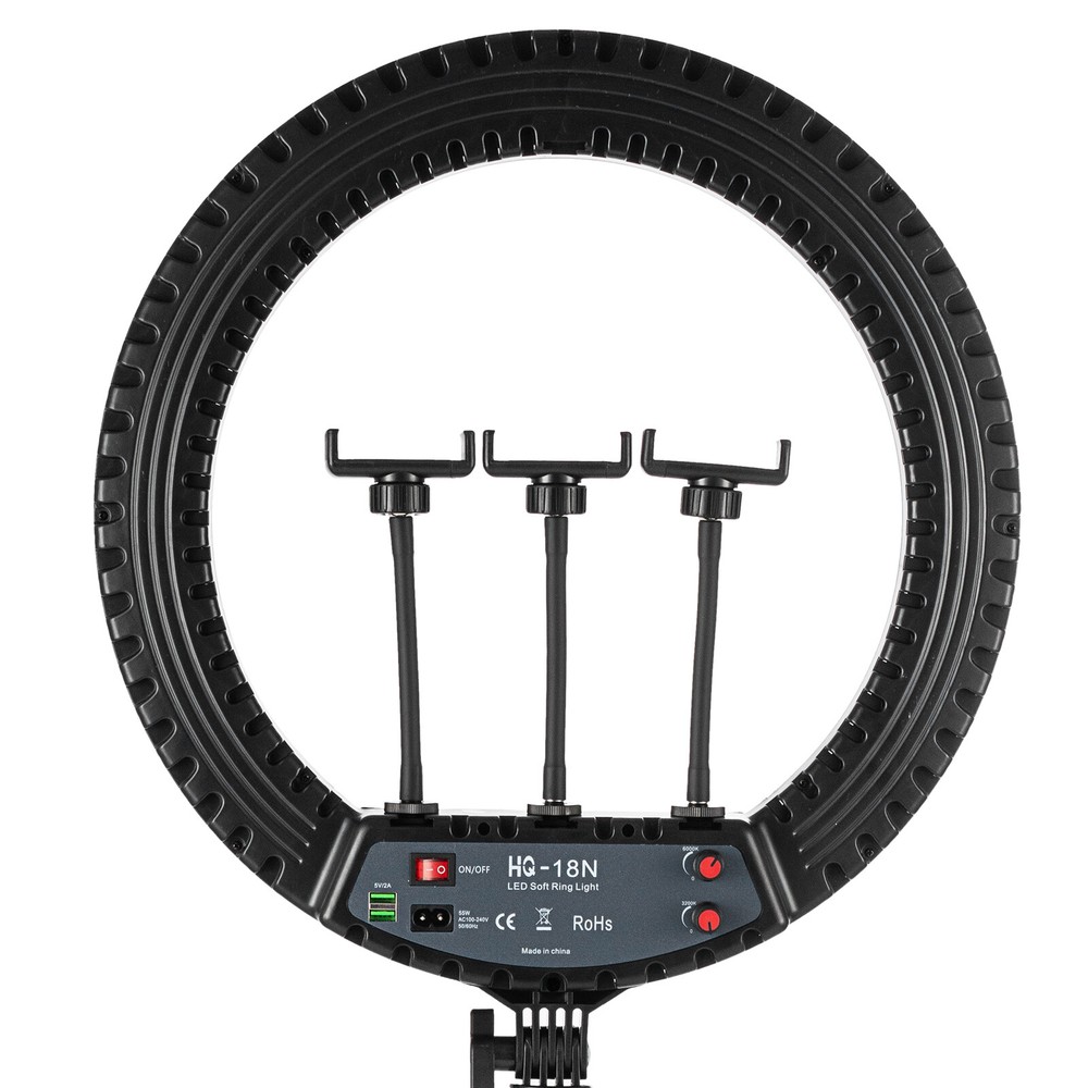 18" LED Ring Light Kit with Stand Dimmable 6500K For Makeup Phone Camera Youtube