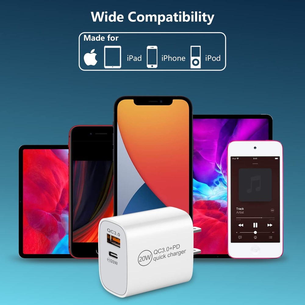 Lot 20W USB Type C Power Adapter Fast Charger Cube Block For iPhone iPad Android