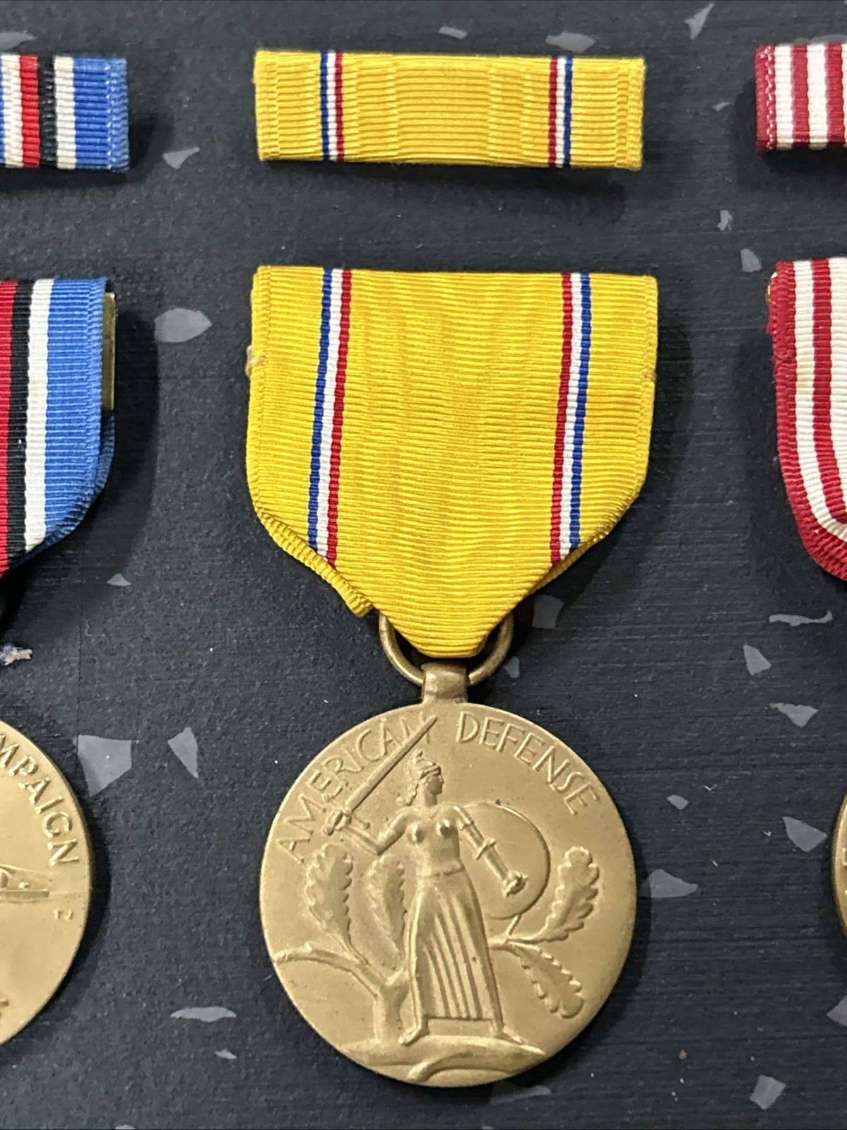 VTG U.S. Military WWII Medals & Pin Bars American Campaign Defense Good Conduct