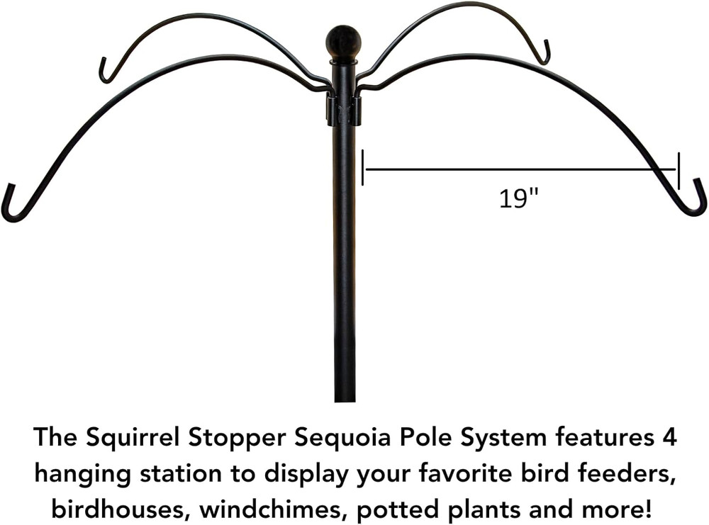 Squirrel Stopper Sequoia Squirrel-Proof Universal Mounting Pole Kit, 4 Hanging S