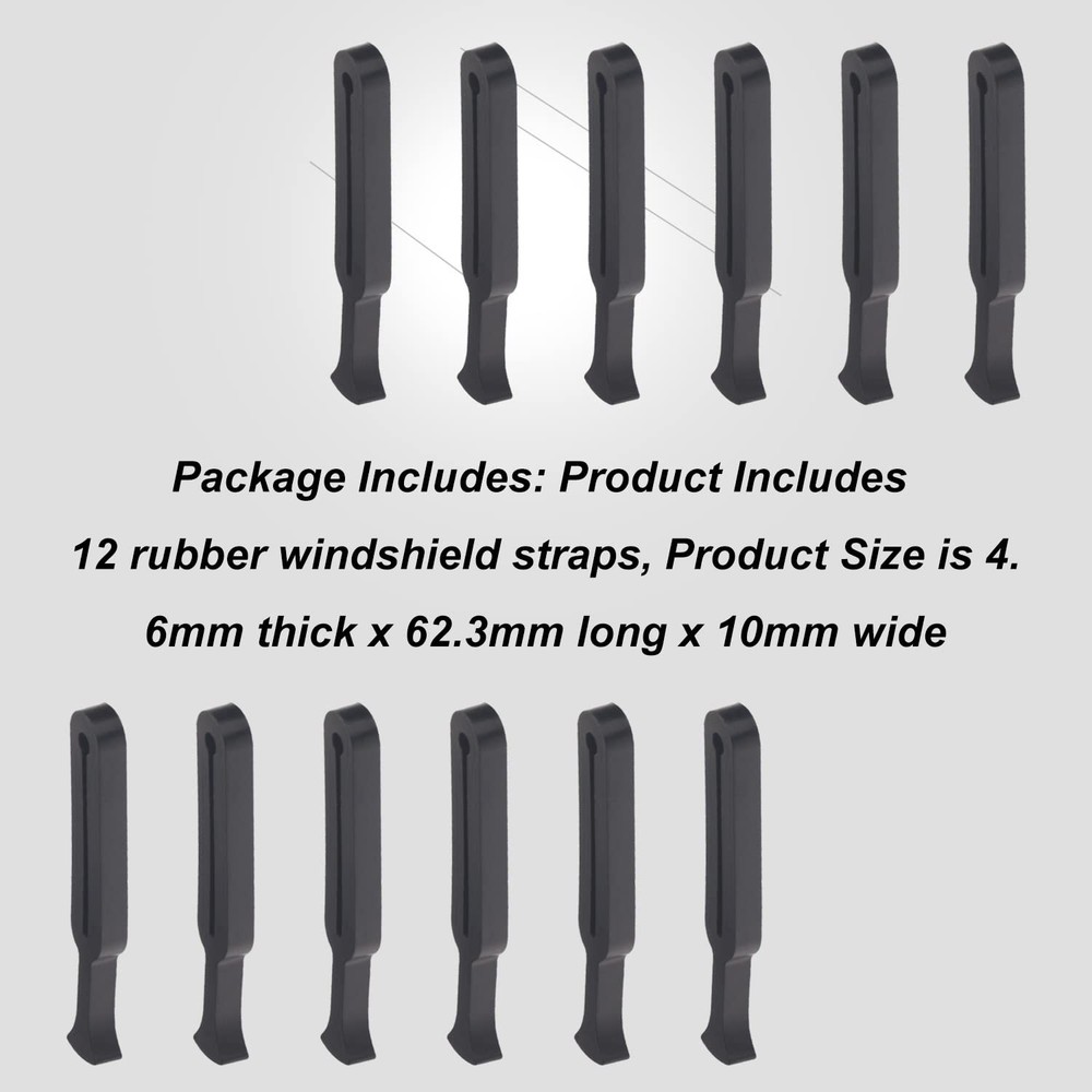 12 Pack Universal Snowmobile Windshield Straps Work on Most Late Model SKI...