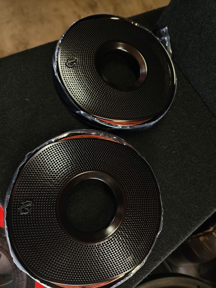 Infinity Car Speaker Grills Pair Black Round Protective Covers