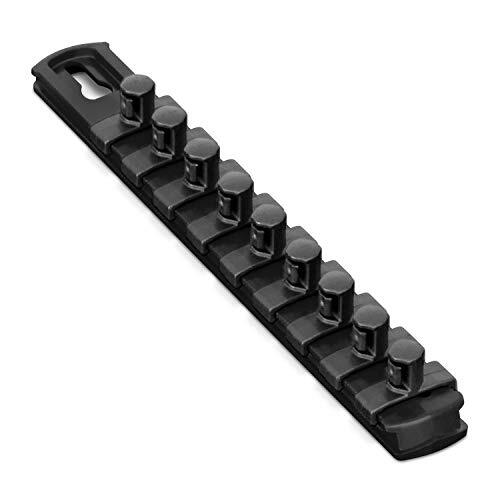 Ernst 8427 8 Socket Organizer and 9 Socket Clips - Black - 3/8