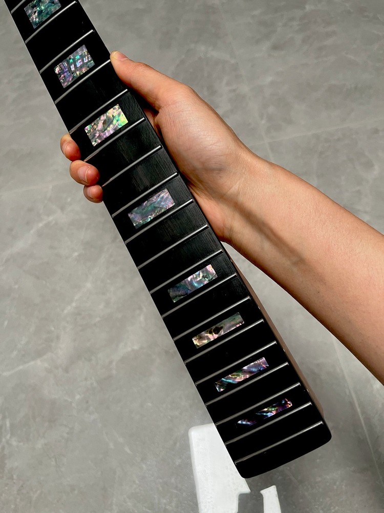 AAAAA Ebony Reverse Abalone shells 22Fret Roasting flame Maple Electric guitar