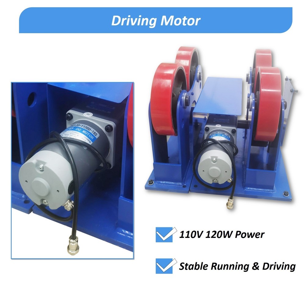 1T Timing Type Welding Turning Roller Welding Rotator 110V 2200lb Linkage Roller