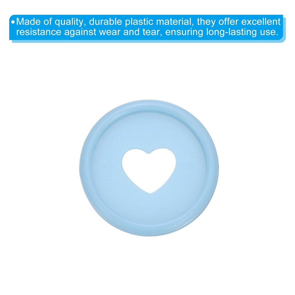 24mm Plastic Book Binding Discs, 22 Pack Expansion Discs Heart, Light Blue