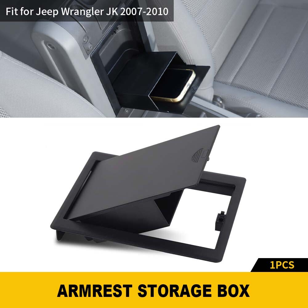 For Jeep Wrangler JK 2007-10 Hidden Console Armrest Box Storage Secret Organizer