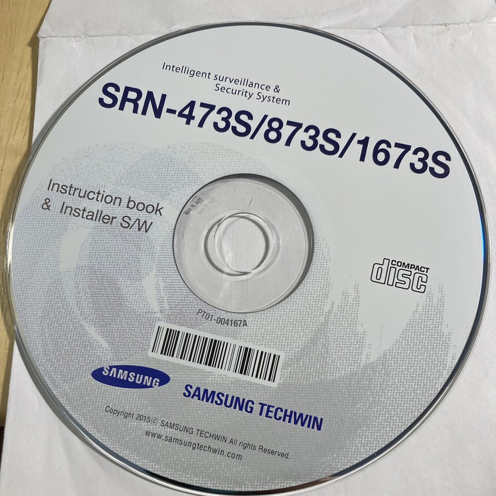 Samsung Techwin Smart viewer 4.5.3 Install Software & Instruction SRN 473N 873N