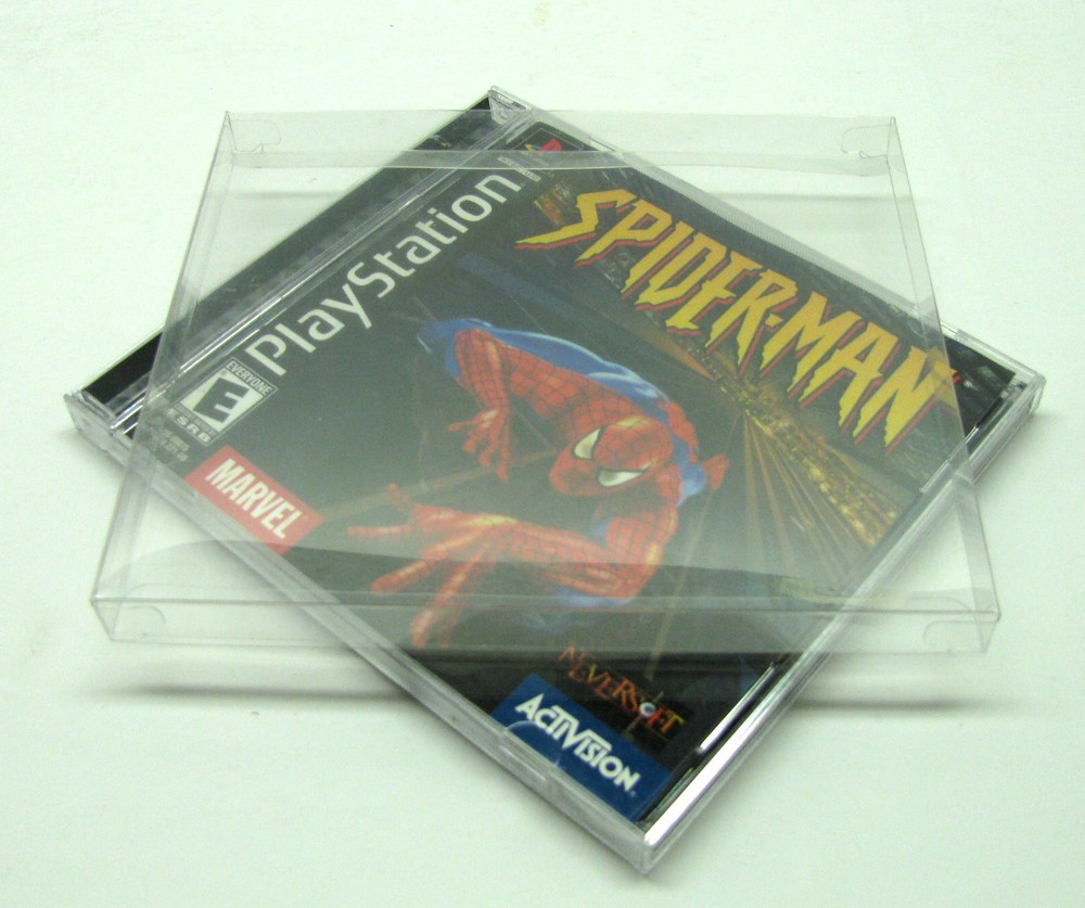 5x CLEAR PROTECTIVE BOX PROTECTOR CASE For SONY PS1 PLAYSTATION ONE CIB CD
