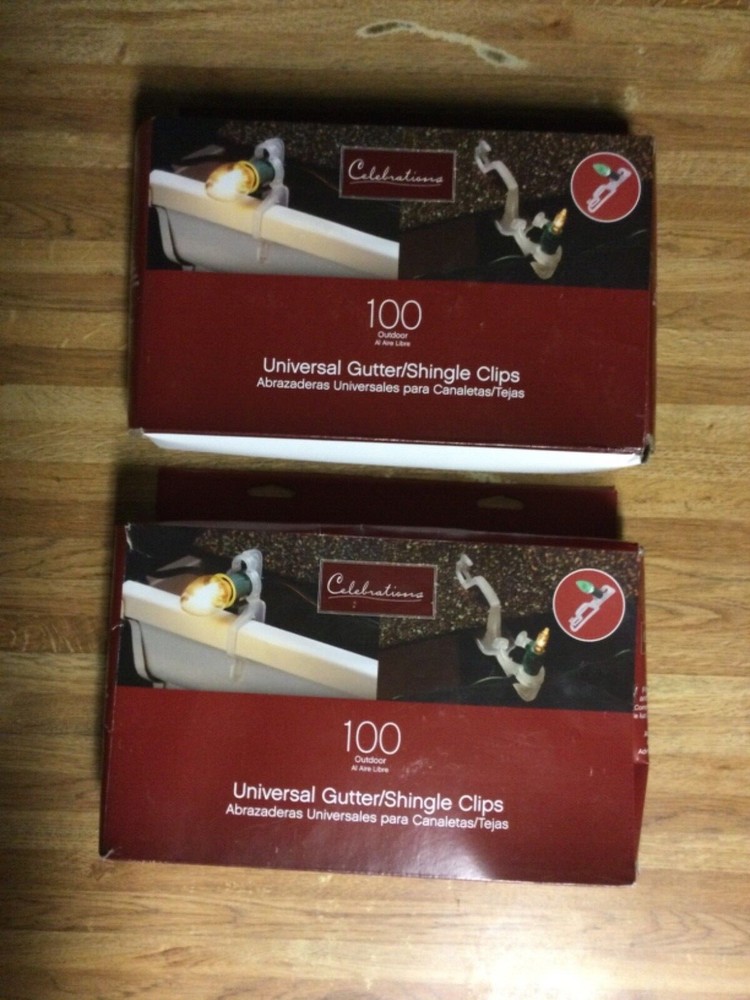 Celebrations Universal Gutter/Shingle Clips, 100 count, 2 Boxes (200 total)
