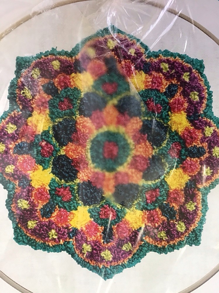 Thread Punch Kit Mandala 6” Round, Tool, Thread, Hoop, Fabric, Instructions
