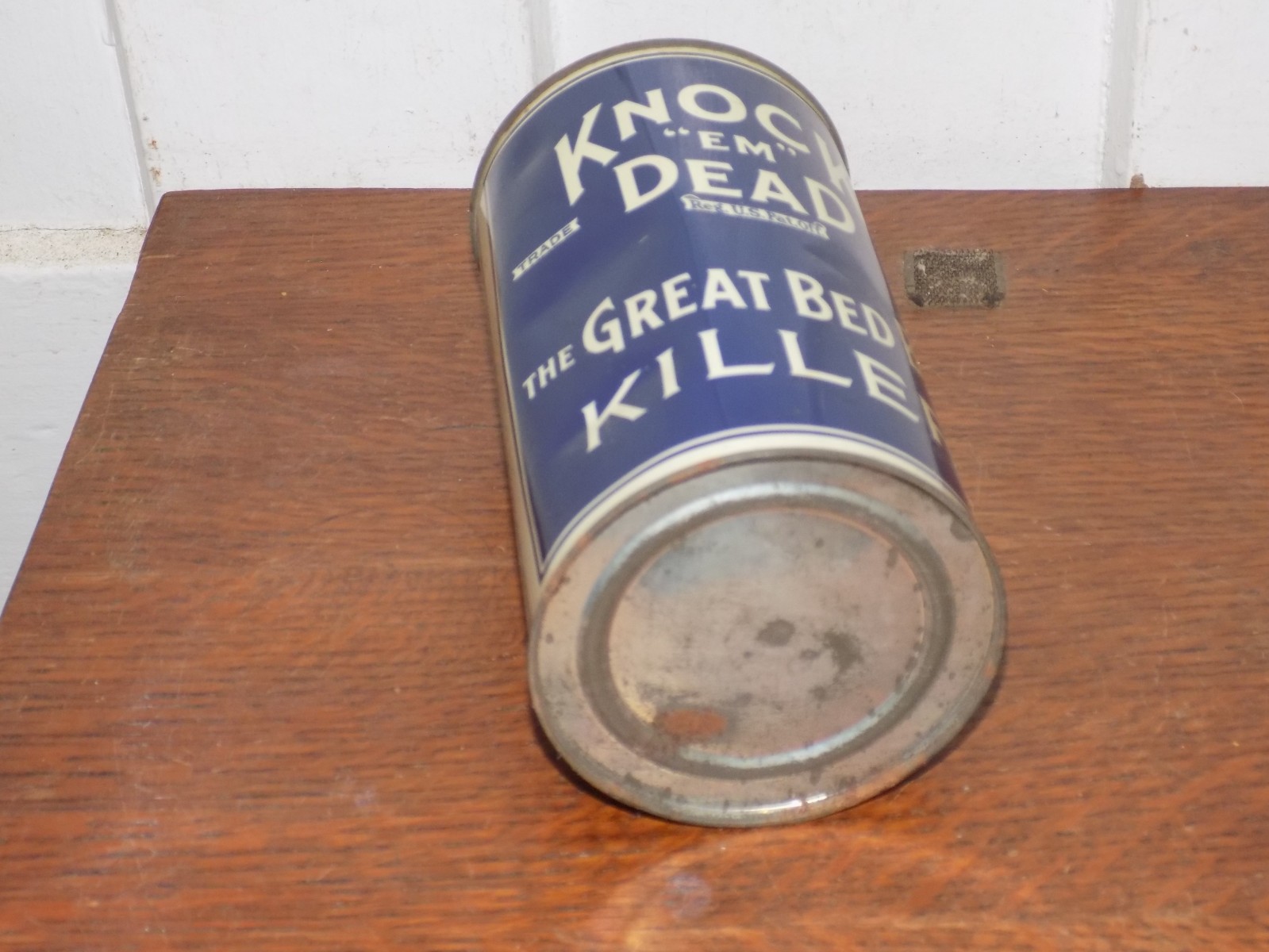 Vintage Knock em Dead Bed Bug Killer 1 Quart EMPTY Can