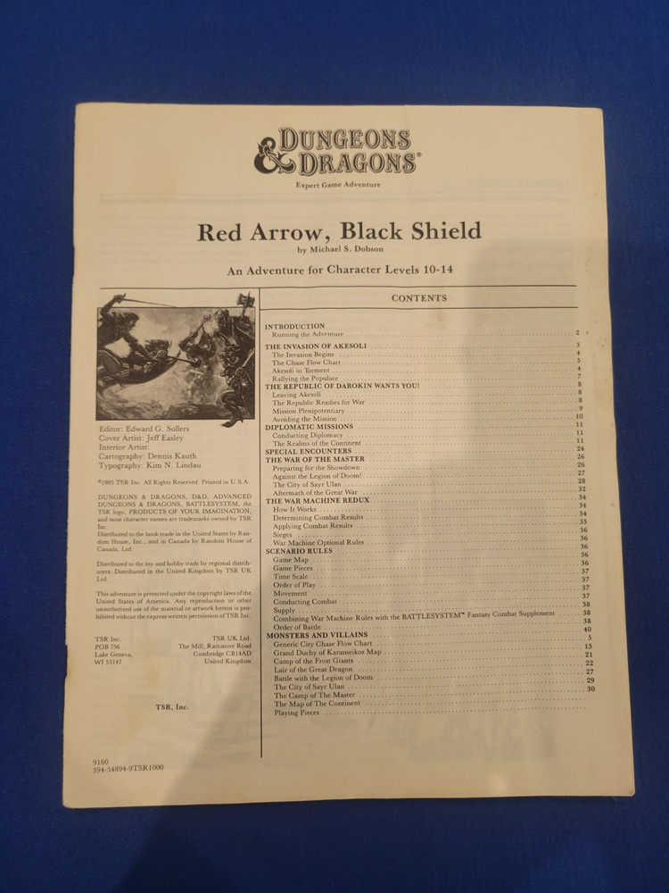 Red Arrow, Black Shield - Dungeons and Dragons (Module Only)