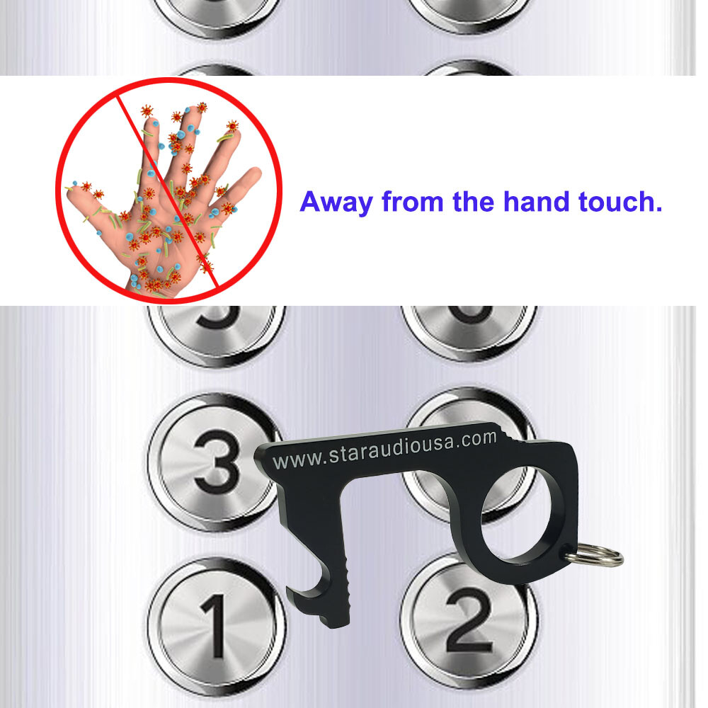 2pcs Key Door Opener Handheld Touchless Keychains Clean Anti-Microbial Keychain
