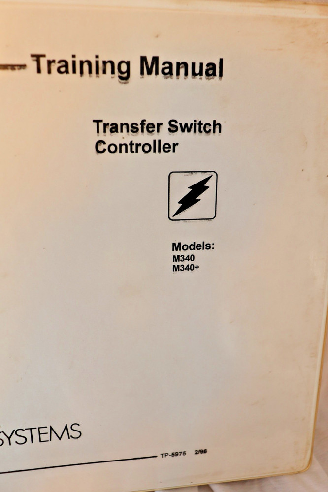 TP-5975 Kohler Power Systems Training Manual M340 M340+ Transfer Switch Controls