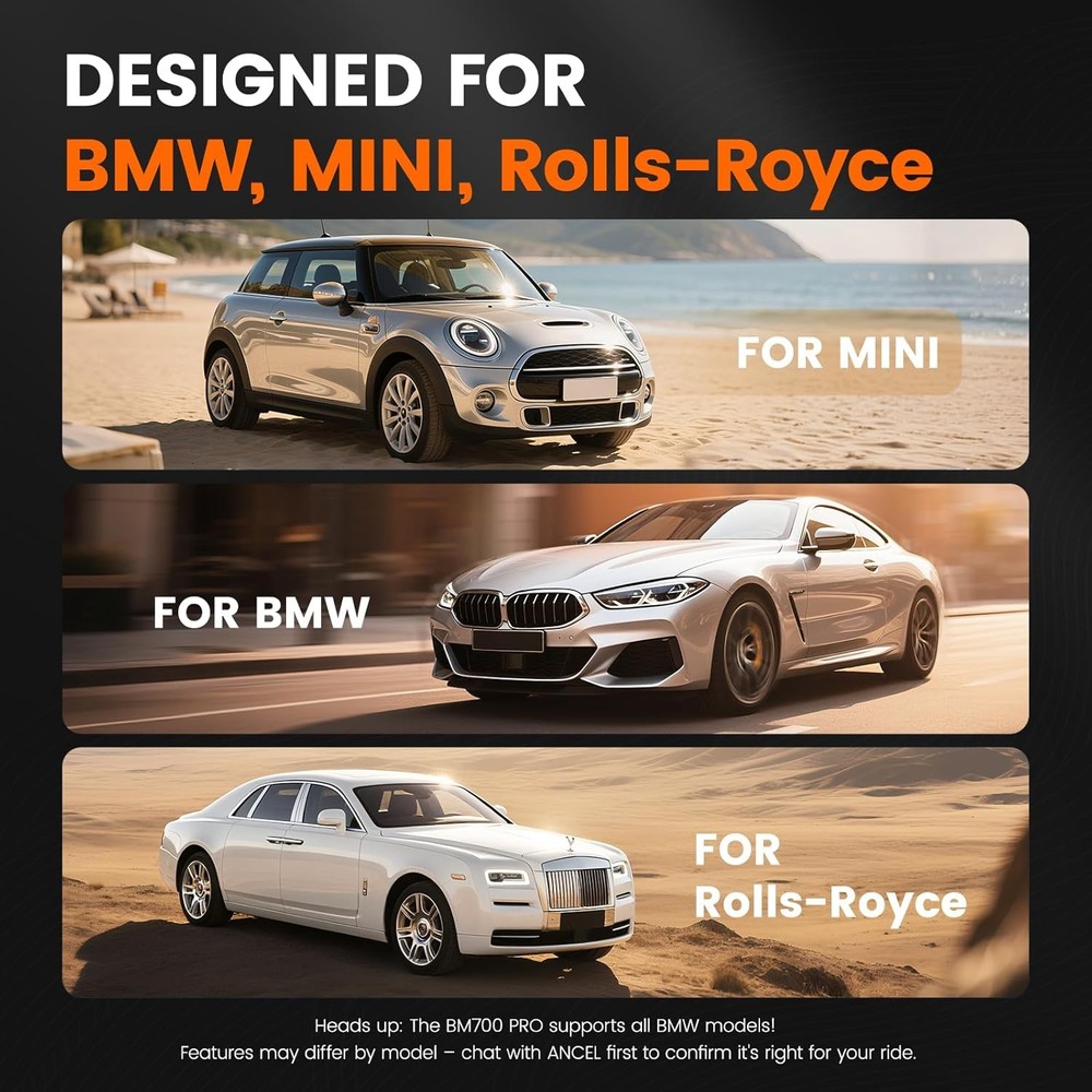 ANCEL BM700 Fits for BMW/Mini/RR Scanner Battery Registration Tool Code Reader