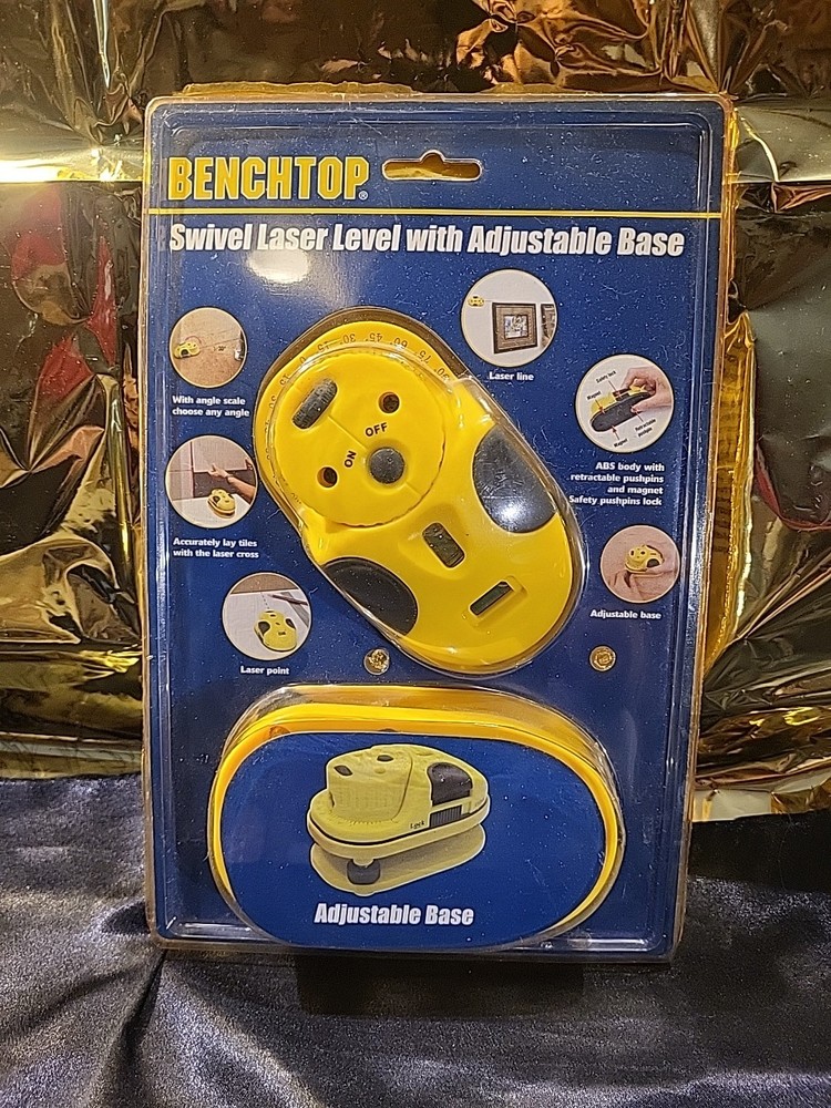 Benchtop swivel laser level with adjustable base