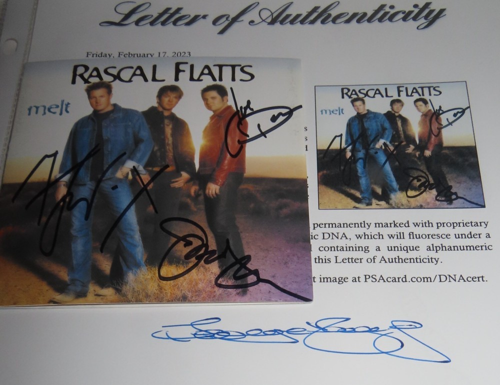 MELT SIGNED CD Insert by RASCAL FLATTS w/ PSA Letter of Authenticity #AM07115