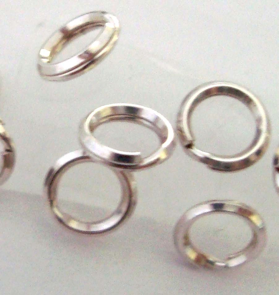 50pcs 5mm bright strong hard solid 925 Sterling SILVER Split Rings connector R35