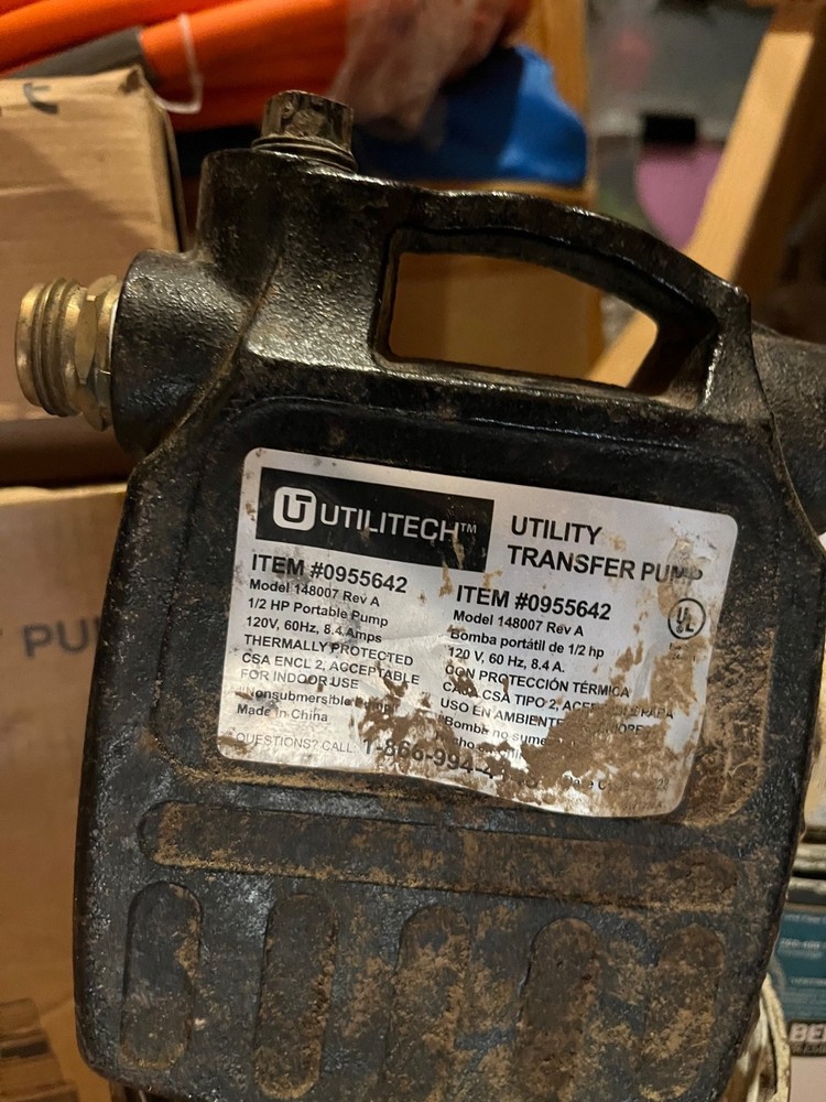 utilitech transfer pump Model 148007 Rev A
