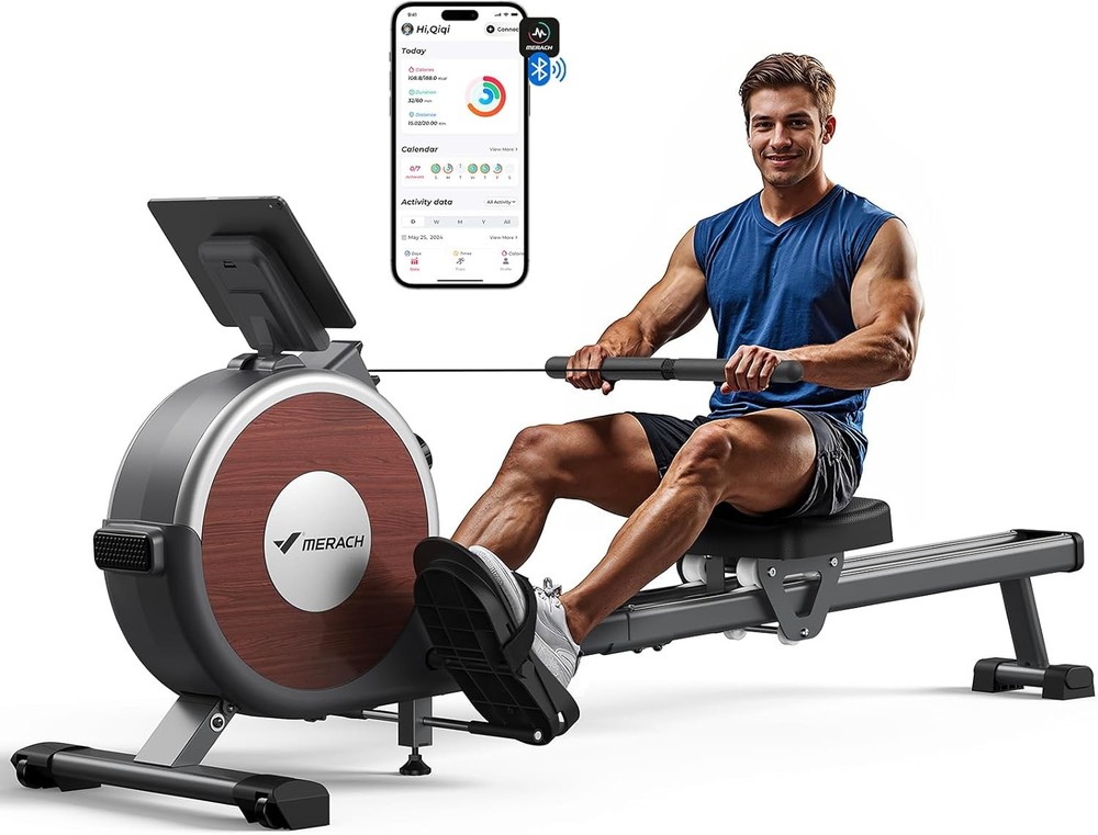 Compact Magnetic Rowing Machine with 16 Adjustable Levels for Home Use