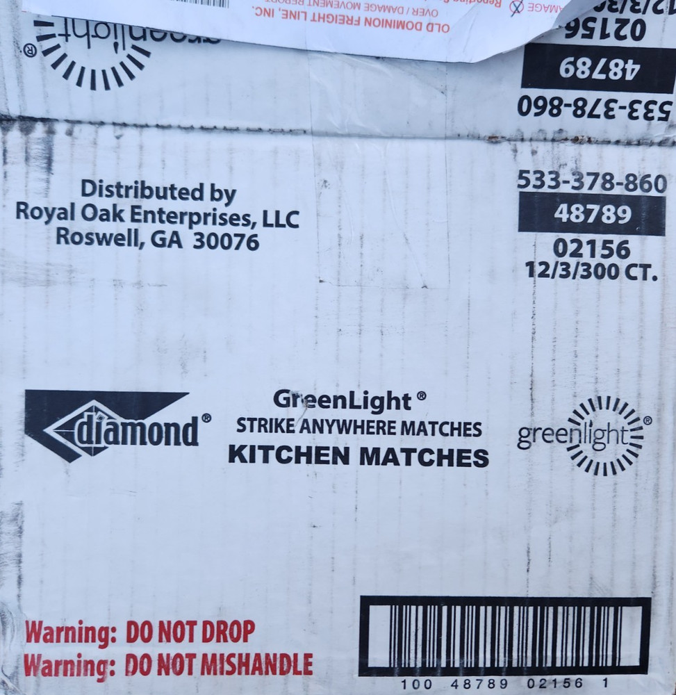 (12 Boxes) Diamond Kitchen Matches 48789 300 ct