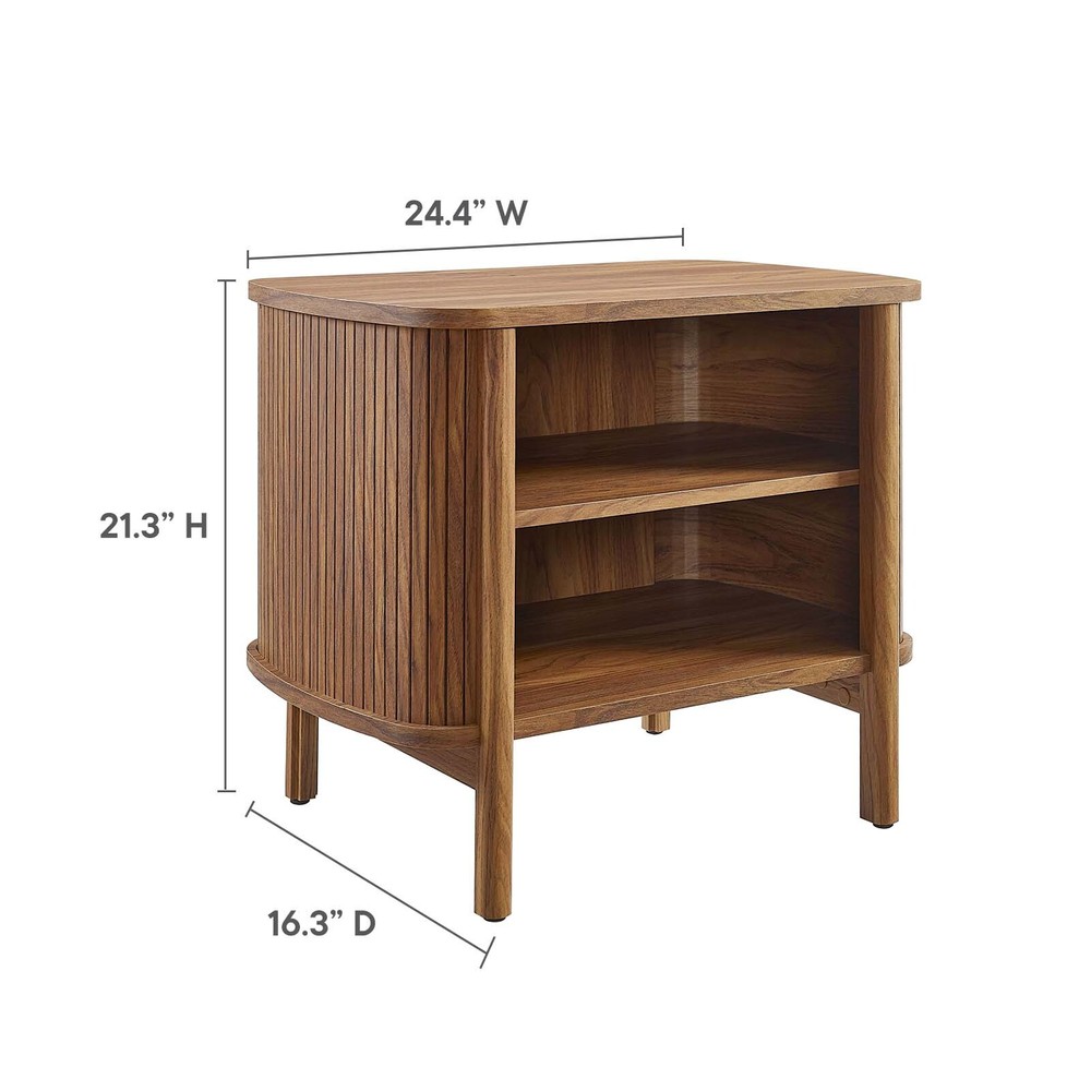 Modway Cadence Open Nightstand in Walnut