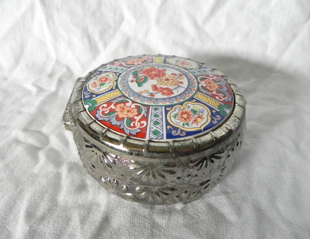 FB Rogers JEWELRY TRINKET BOX Silver Plate With Red Felt Lining