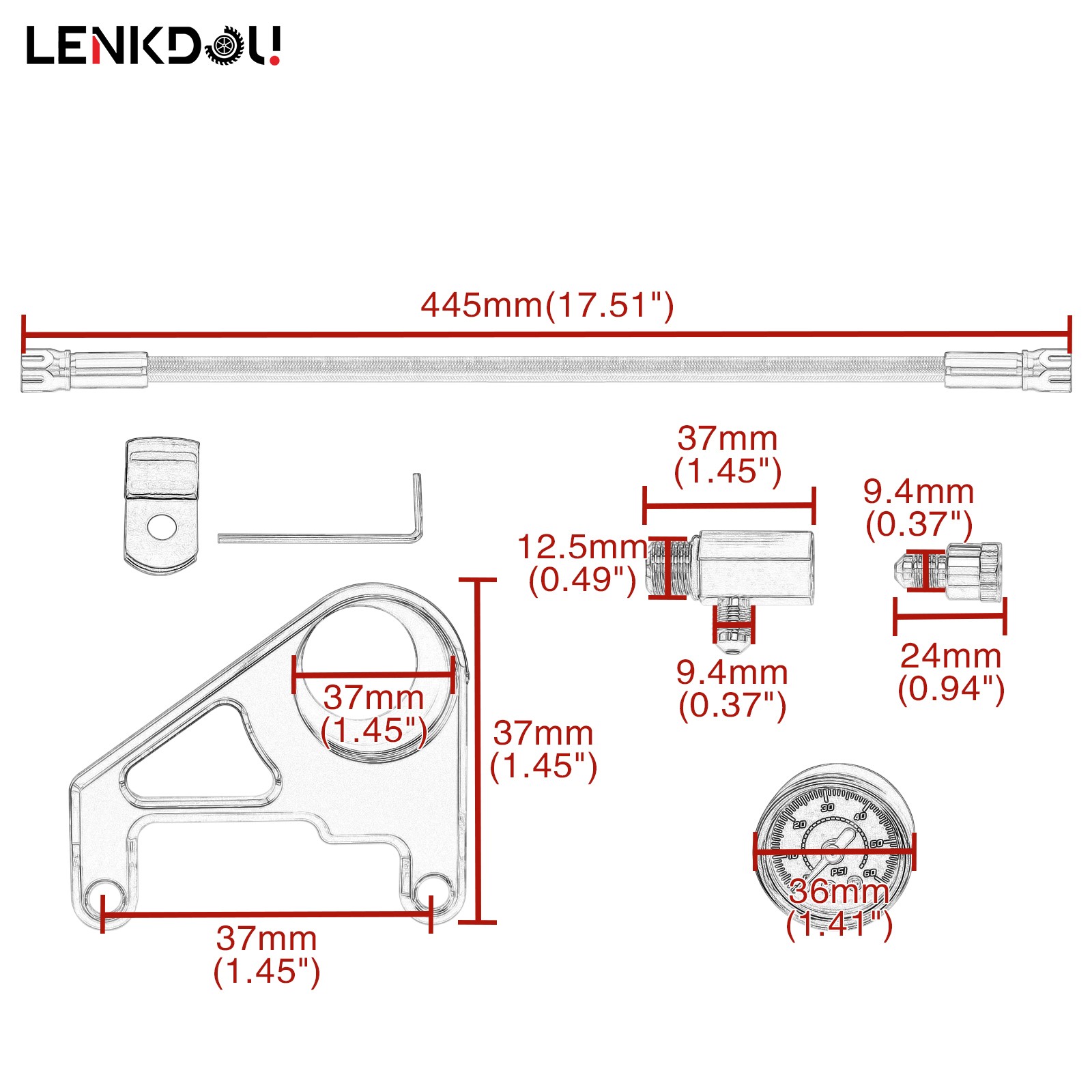 Chrome Oil Pressure Gauge Kit For Harley Twin Cam Touring Dyna Softail 1999-2017