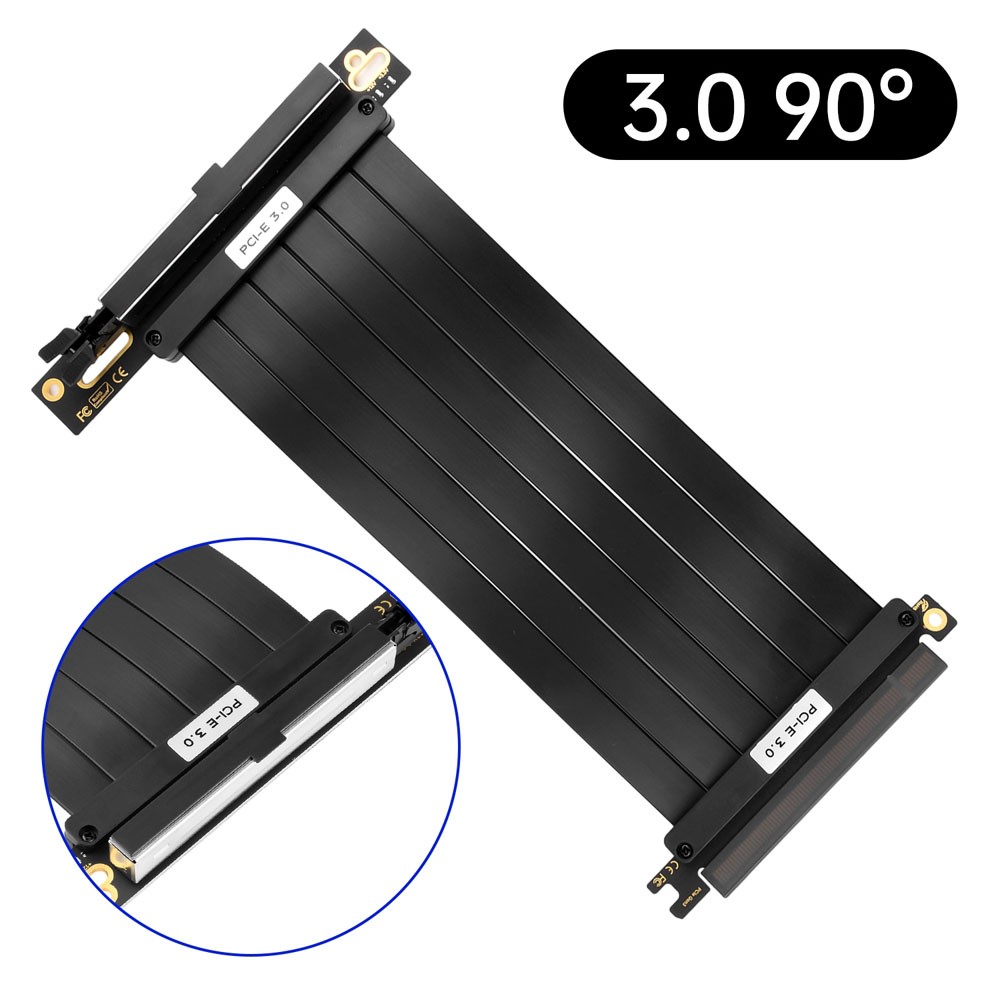For PCIE 3.0 90° 16x Riser Cable Graphics Card Extension Cable For GPU Card NEW