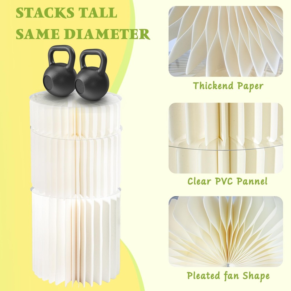 6 Pack Buffet Risers, Acrylic & Cardboard Foldable Cake Display Stands for De...