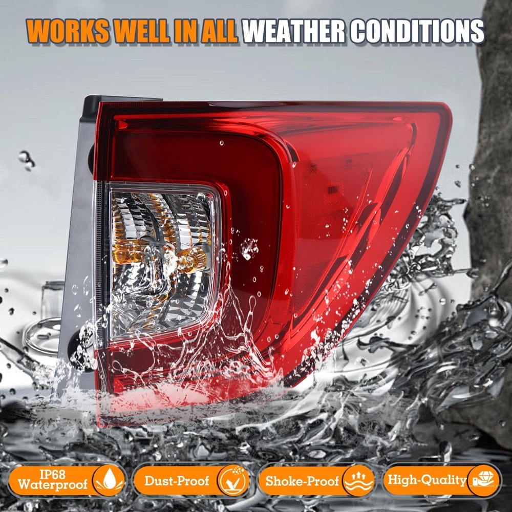 RH Outer Tail Light Assembly Compatible With 2019-2022 Honda Pilot Rear Light...