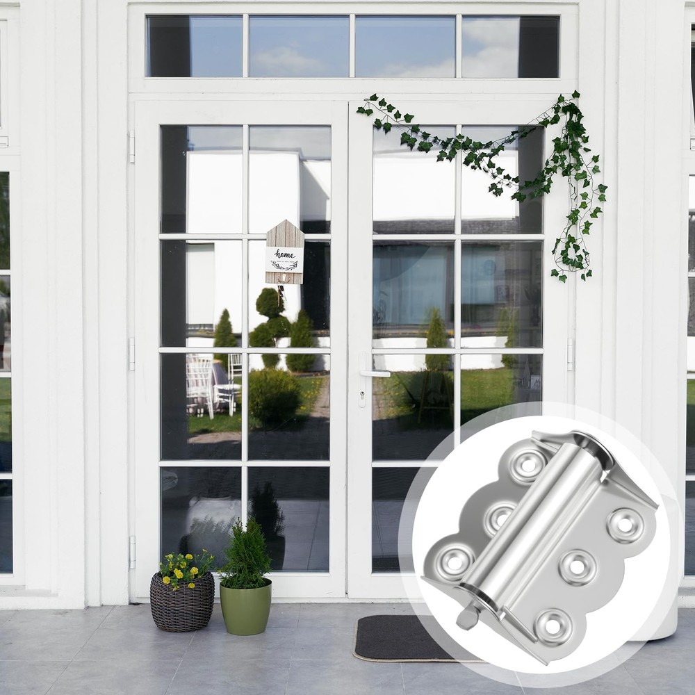 2 Pcs Screen Door Hinges Stainless Steel Self Closing Spring Loaded Hinges