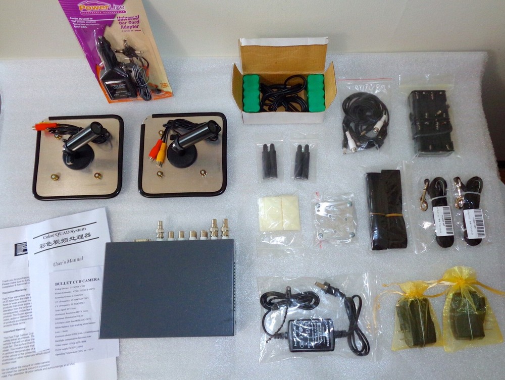 SONY MINI-BULLET CCD CAM KIT 20+ Items + QUAD Video Controller—MOTION PICTURE