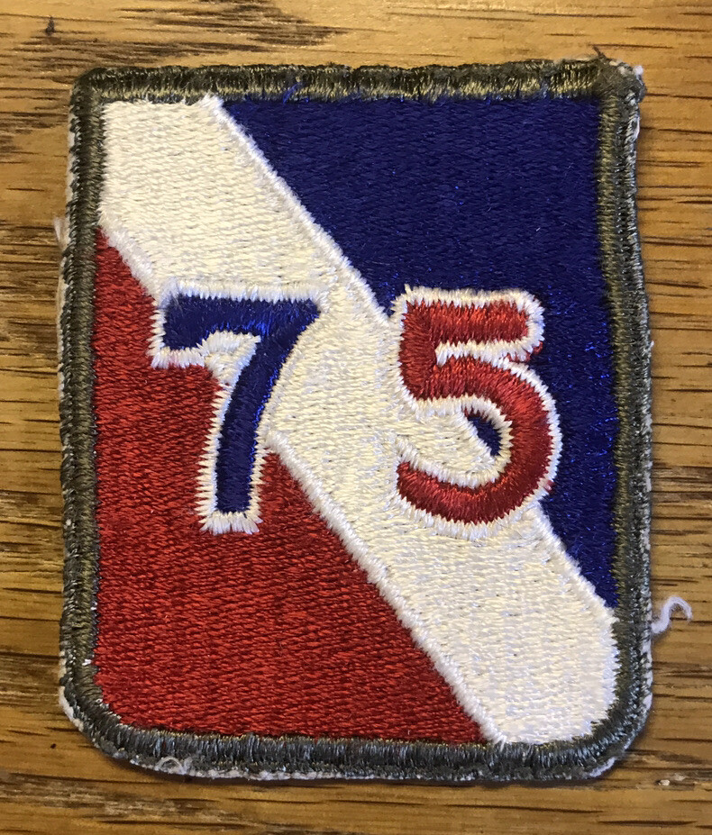 ORIGINAL WWII - U.S. 75th DIVISION PATCH CUT EDGE - WORN