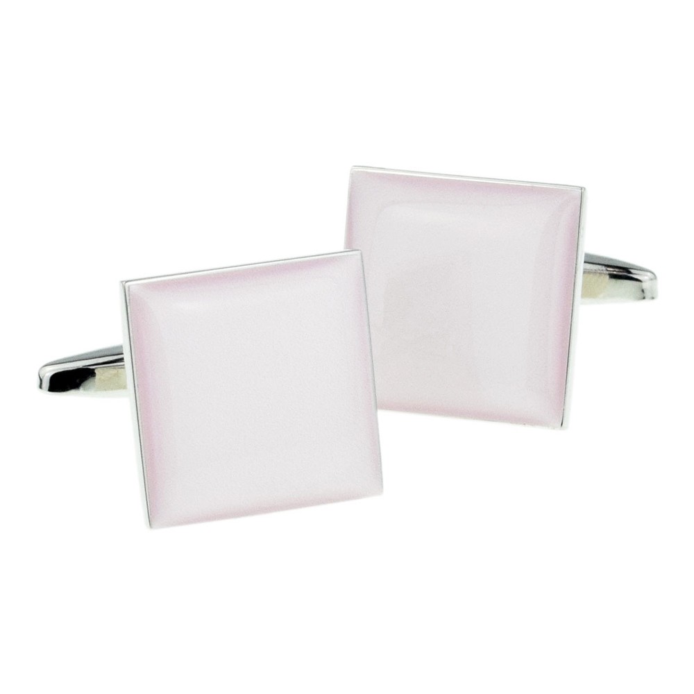 Plain Pink Square Cufflinks in a Cufflink Box X2BOCW001PLAIN