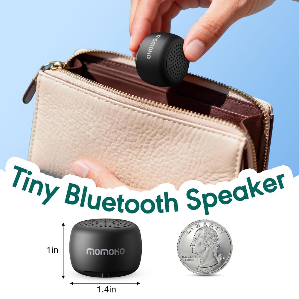 Mini Bluetooth Speaker, Tiny Gifts with TWS Pairing, Small Bluetooth Speaker ...