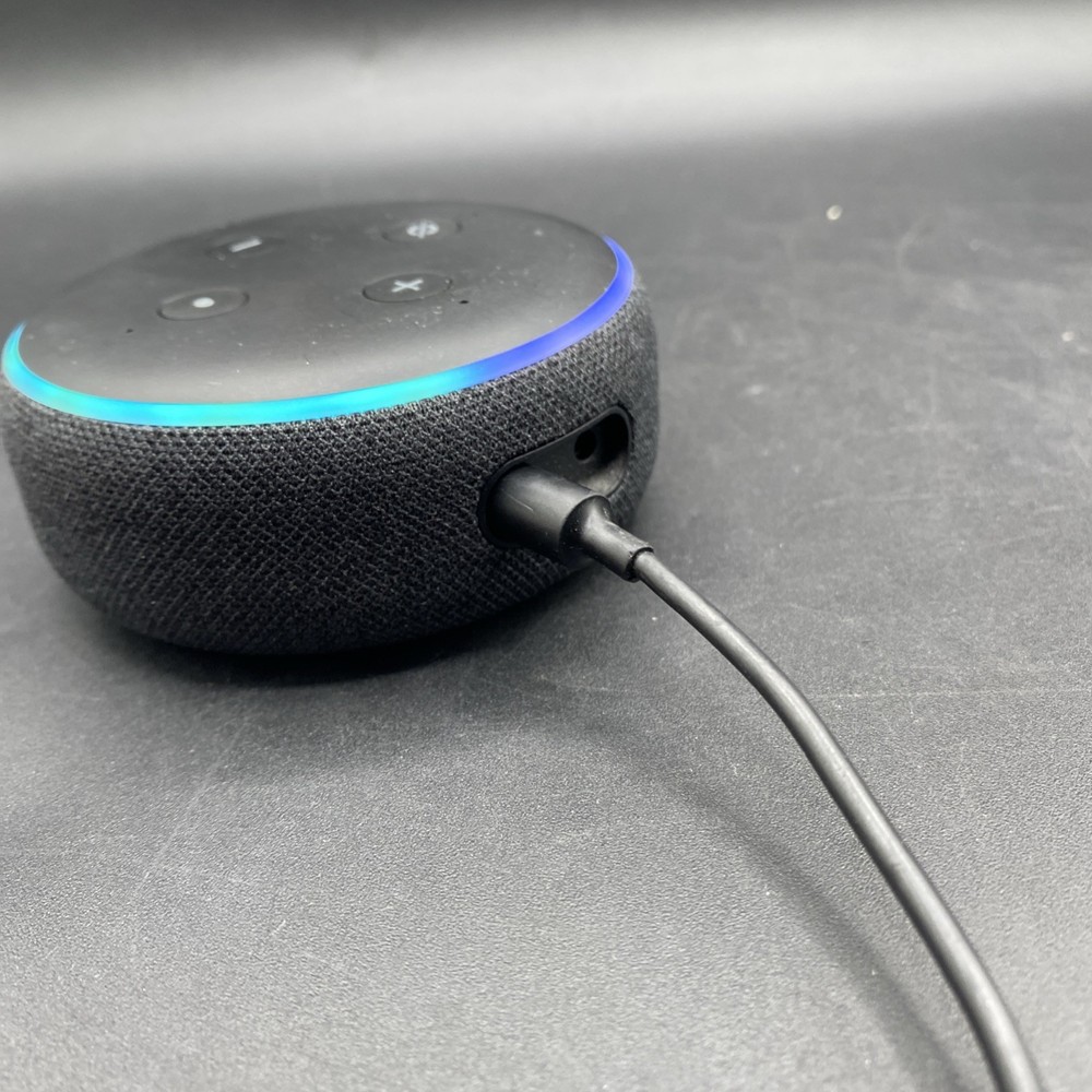 Amazon Echo Dot (3rd Generation) Smart Speaker - Charcoal W/Power Adapter Flaws