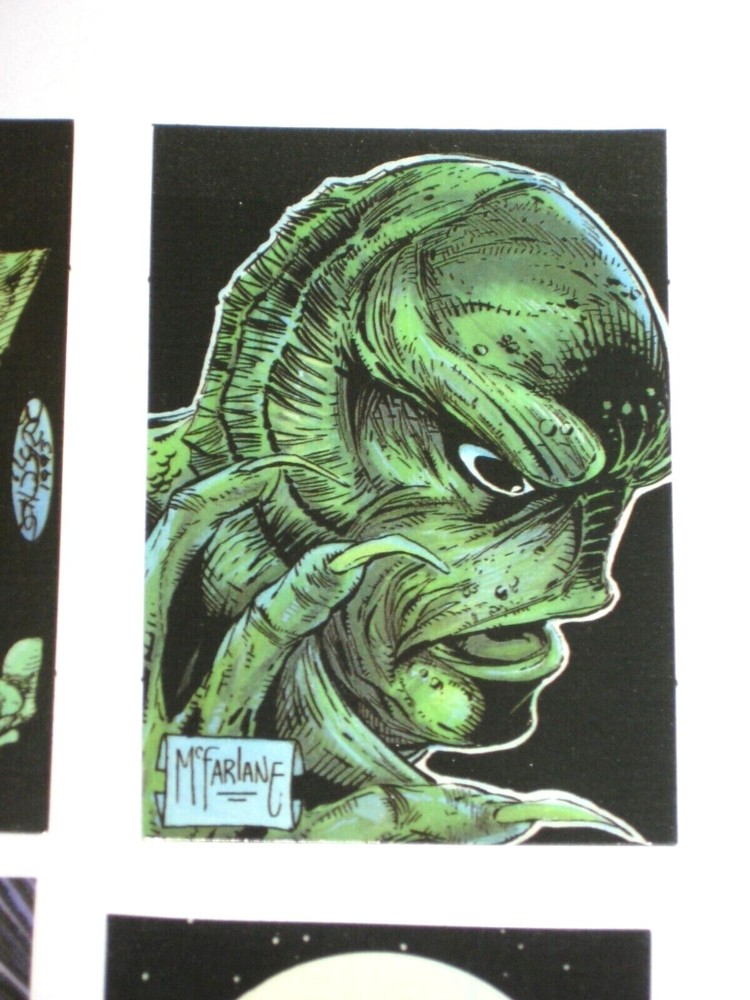 1994 Universal Monsters Illustrated INSERT HORRORGLOW 4 Card SET MCFARLANE