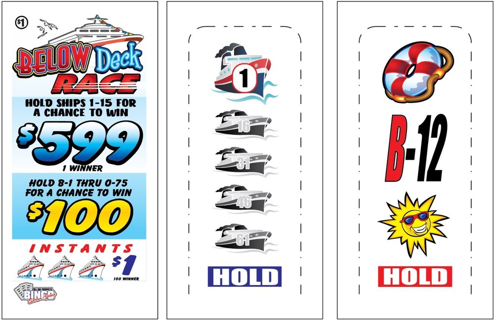 NEW pull tickets BELOW DECK RACE - Seal Card Tabs