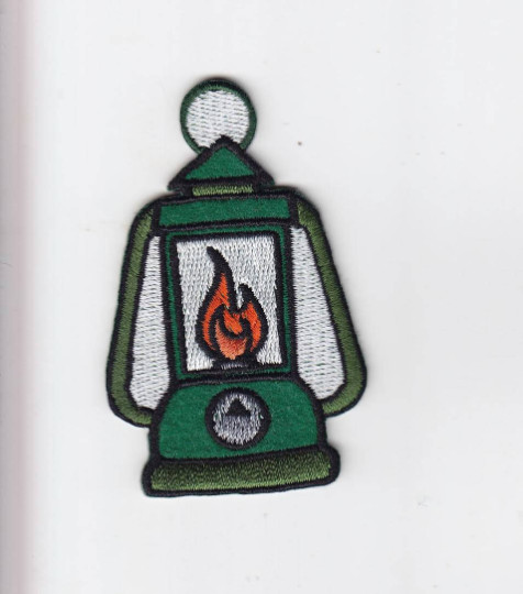 New retro old style Camping camp lantern embroidered patch