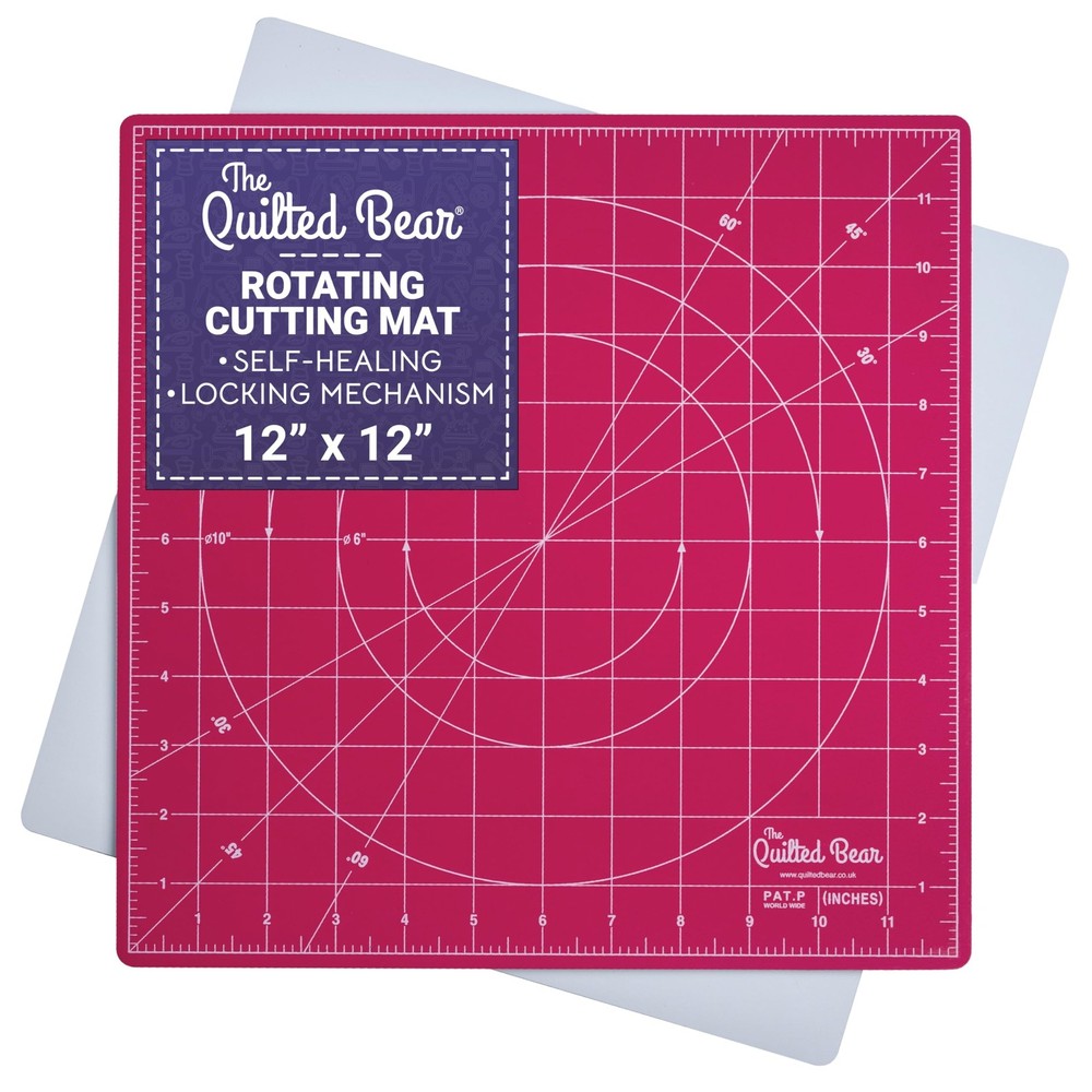 Rotating Cutting Mat 12" x 12" - Locking & Rotating Healing Cutting Board for...