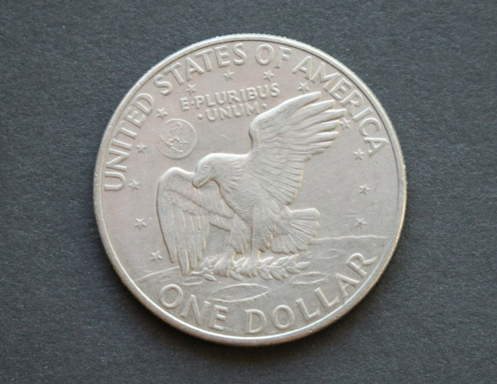1972 D Eisenhower dollar/about uncirculated/doubled rim