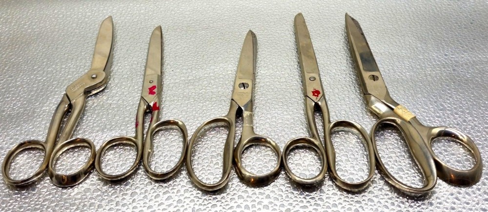 Vintage Shears Scissors Solingen Tailor Shears Wasa & Graef & Schmidt 5 Pieces