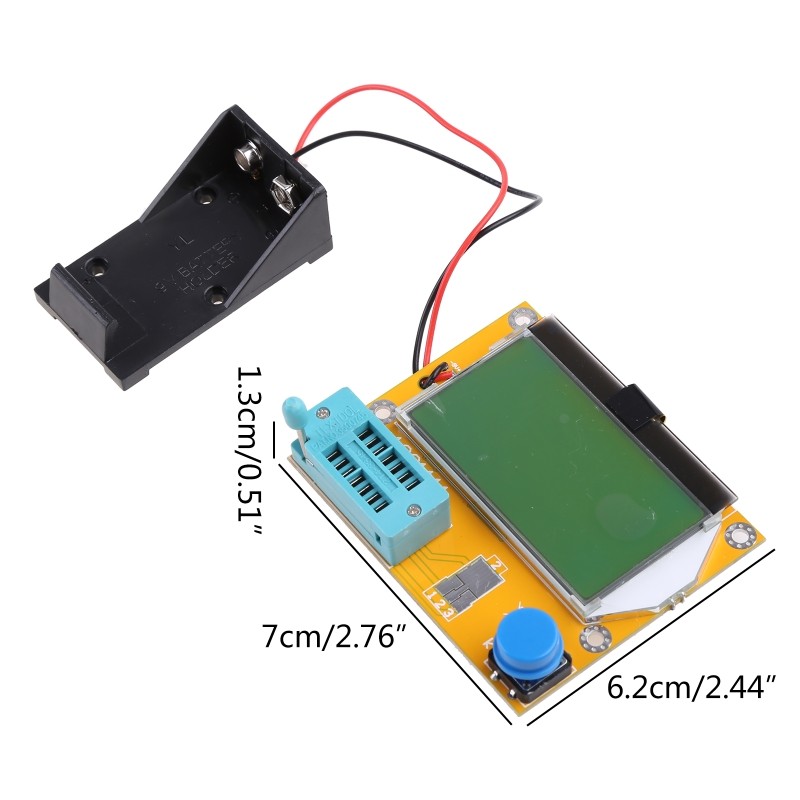 9V LCD Digital Transistor Tester LCR-T4 Meter 12864 Backlight Capacitance