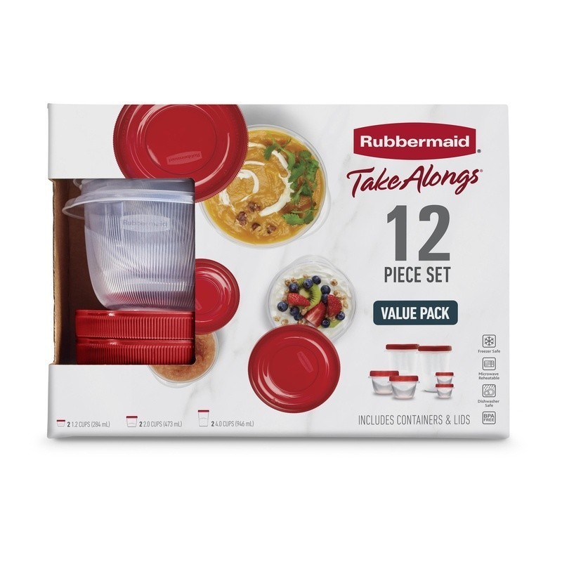 12 Piece Food Storage Set BPA Free Stackable Microwave Safe Containers