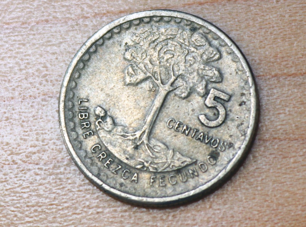 1974 Guatemala 5 Centavos Kapok Tree