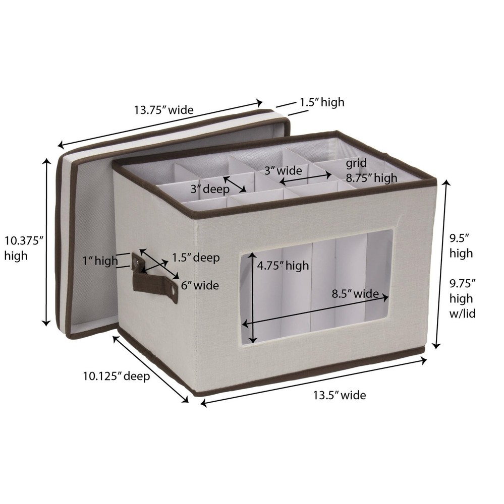 Champagne Flute Storage , 12 Sturdy Compartments, Windowed Front Panel, 2 Riv...